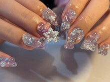 ネイルスタジオイー(nailstudio E)/【Miho】ショートゴテゴテ☆.*°