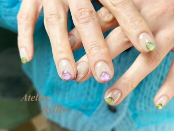 アトリエ リリス(Atelier Ryllis)の写真/短いお爪に似合う色やデザインが豊富♪仕事や家事で爪を伸ばせない方でも、清潔感のある可愛い指先に。