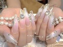モアネイル 新宿/ワンホンネイル/白チーク/新宿