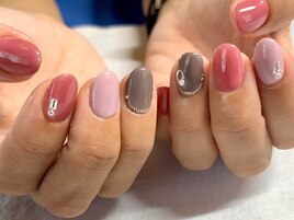 くすみカラーキャンディーネイル