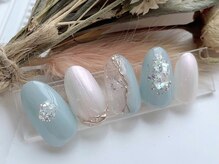 ネイルサロンアンドスクール ラフィーネ 池袋店/パール×ニュアンス◆￥7990