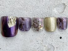 フリークネイル(FREAK Nail)/パープル凹凸ミラーFOOT ¥10000