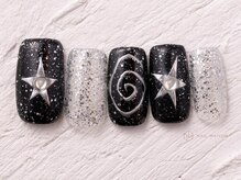 ネイルメゾン 渋谷店(NAIL MAISON)/星シルバーラメY2Kぐるぐる¥6980