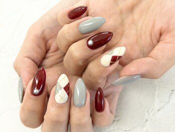 ディーネイル 池袋(D-nail)/【森】アーガイルネイル