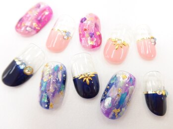 ネイルサロンクイール 宇都宮店(NAIL SALON QUILL)/スクラッチ＋クラッシュシェル