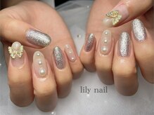 リリーネイル(lily nail)/シルバーと蝶々