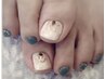 1番人気【Foot Nail】ワンカラーorラメ全塗り+アート2本☆ ¥8500