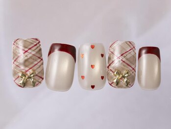 アイネイルズ 新宿店(I nails)/ボルドーフレンチチェック