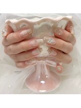 ノルネイル(nol nail)/グレージュ大人可愛いデザイン♪