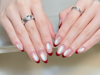 クローバーネイル 北浦和店/水光マグネッ卜+フレンチ¥8180