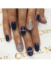 クリスタルネイル ゆめタウン博多店(CRYSTAL NAIL)/ブルーツイードネイル