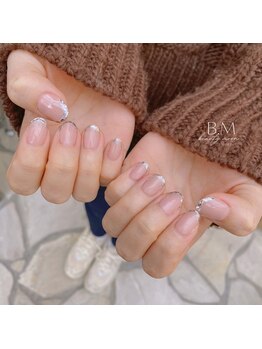 ビューティームーン(beauty moon)/ガラスフレンチ×ベージュ