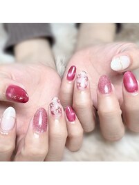 ミラー フラワーネイル