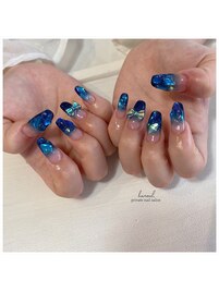 キラキラブルーグラデ×オーロラ