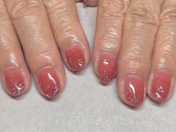 パープルの爪屋/ワンカラー+フラッシュグラデ