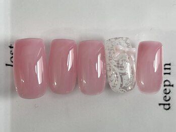 ジェミーネイル エビス(Jemiy nail ebisu)/ピンクレースリボン6000yen