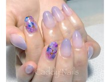 キャディーネイルズ(Caddy' Nails)/くすみパープルアート込　￥4950