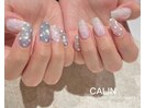 レース×ドットネイル