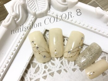 ネイルサロン カラーエイト(Nailsalon COLOR.8)/ワンカラー、ラインアート