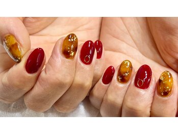 ネイル シスター(nail sister)/べっ甲×秋冬カラー