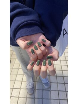 Mネイルアンドカフェ シェレステ/khaki × stone