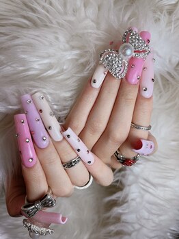 クロスネイル 渋谷店(CROSS nail)/特大パーツでキラキラネイル