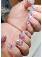 エヌドット 中目黒(N.)/【春ネイル】フラワー×フレンチ