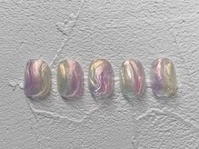 ピース(PEACE)/ピンクオーロラネイル　ぷっくり