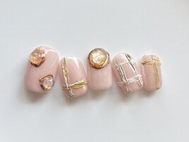 ぷっくりチェックニュアンス