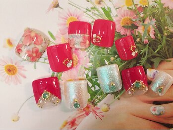 クリスタルネイル ボンベルタ橘店(CRYSTAL NAIL)/フラワーネイル