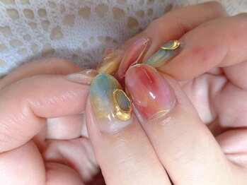 アミュリー ネイル アトリエ(Amury nail atelier)/シースルー ★マーブルネイル♪