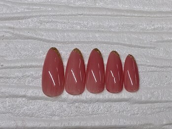 斜めフレンチネイル【シンプル】