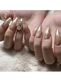 マグネットネイル×ミラーネイル