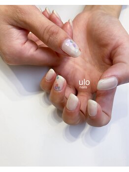 ウロネイルズ(ulo nails)/コットンホワイトにハートホロ