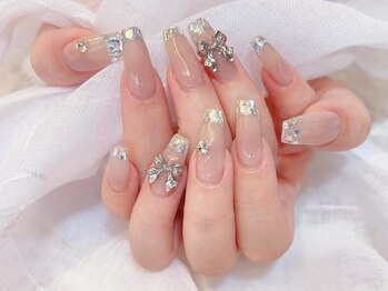 ネイルサロン デコール(NAIL SALON Decor)/ガラスフレンチメタルリボン
