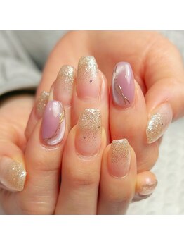 冬のきらきらネイル