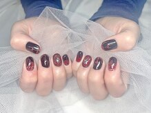 ヤシネイル(Yashi Nail)/ゴージャス持込　ブラック＆赤