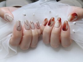 サンドネイル×カフェラテネイル