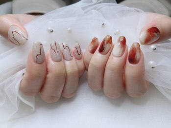 ネイル スパ ココプラス(Nail spa Cocoplus)/サンドネイル×カフェラテネイル