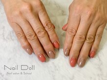 ネイルドール(Nail Doll)/ワンカラー　オレンジ×ラメ