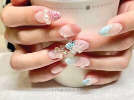 3Dリボン×ツイードネイル