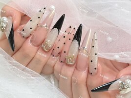 ドット/黒フレンチ