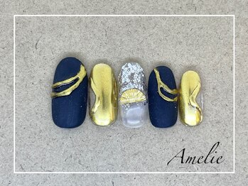 アメリ(Amelie)/黒/マット/ゴールド/ゴージャス