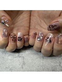 2026冬ネイル【リボンネイル】