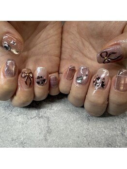 ネイルサロンファストネイルプラス 新宿店(FAST NAIL PLUS)/2026冬ネイル【リボンネイル】