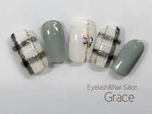 アイラッシュアンドネイルサロン グレイス(Grace)/大人チェックネイル