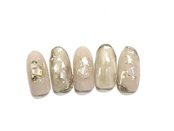 ネイルアンドまつげ リュフェール 五反田(Nail Lufaire)/ピンクベージュシェルネイル