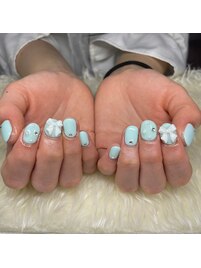 ワンホンネイル☆リボンネイル