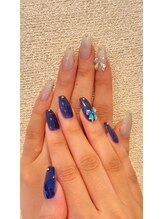 マイティーカラー(MIGHTY COLOR)/水色と青の夏ネイル