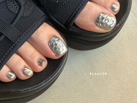 シルバーフラワーネイル